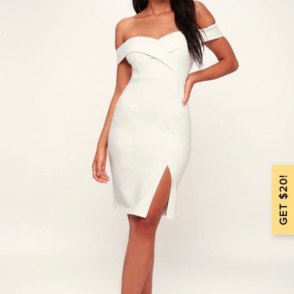 Lulus Dresses & Skirts - Lulus white off the shoulder bodycon dress